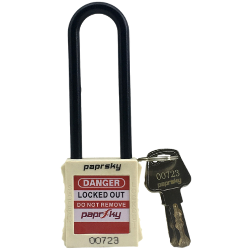 LOCKOUT SAFETY PADLOCKS White PS LOTO PPPR-76 (Long Shackle)